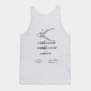 Pliers Vintage Patent Hand Drawing Tank Top